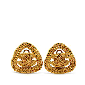 Chanel-Boucles d'oreilles Triangle Coco Mark de Chanel-Doré