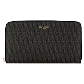 Saint Laurent-Saint Laurent Monogram Langbörse-Braun,Schwarz