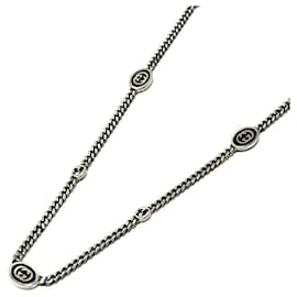 Gucci-GUCCI Interlocking G Necklace Pendant in Silver-Silvery