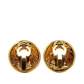 Chanel-Pendientes de clip chapados en oro Chanel Coco Mark-Dorado