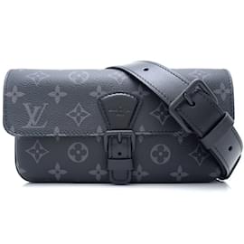 Louis Vuitton-Sac à épaule Montsouris Monogram Eclipse de Louis Vuitton-Noir