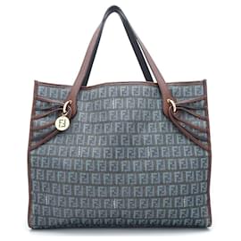 Fendi-Fendi Zucchino Tote Bag-Blue