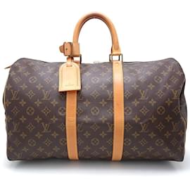 Louis Vuitton-Louis Vuitton Monogram Keepall 45 Boston Tasche-Braun,Monogramm