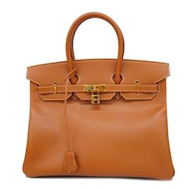 Hermès-Bolso Hermès Birkin 35 en oro-Dorado