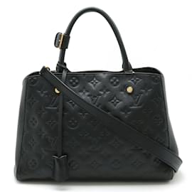 Louis Vuitton-Sac à main Louis Vuitton Monogram Empreinte Montaigne MM-Noir