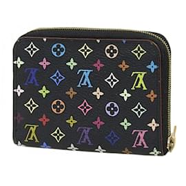 Louis Vuitton-Porte-monnaie Zippy en Monogram Multicolore Louis Vuitton-Noir,Multicolore