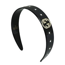 Fascia per capelli Interlocking G di Gucci Nero