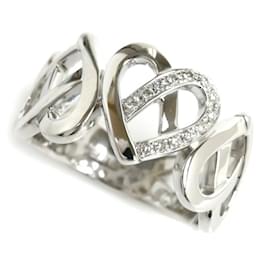 Céline-Celine K18WG White Gold Heart Motif Diamond Ring-Other