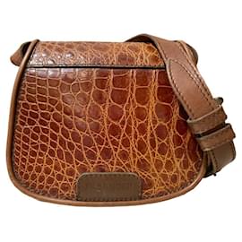 Jil Sander-JIL SANDER crocodile handbag-Brown