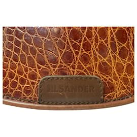 Jil Sander-JIL SANDER crocodile handbag-Brown