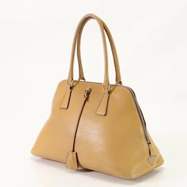 Prada-Prada Boston Camel Leather Handbag-Camel