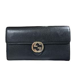 Gucci-Gucci Interlocking G Long Wallet-Black
