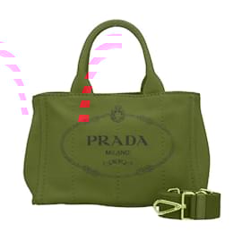 Prada-Prada Canapa Tote SS Shoulder Bag-Red