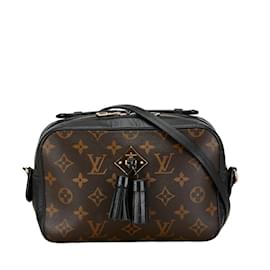 Louis Vuitton-Sac à épaule Santonge Monogram Louis Vuitton-Marron,Noir,Monogramme