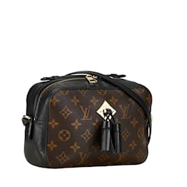 Louis Vuitton-Sac à épaule Santonge Monogram Louis Vuitton-Marron,Noir,Monogramme