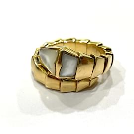 Bulgari-Bvlgari Mother of Pearl Gold Band Ring-Golden