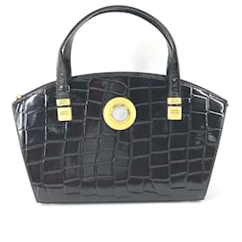 Versace-Bolsa tote vintage em relevo Versace-Preto