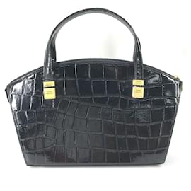 Versace-Bolsa tote vintage em relevo Versace-Preto