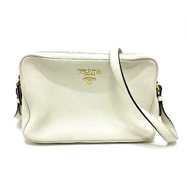 Prada White Leather Shoulder Bag White