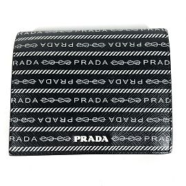 Billetera de cuero plegable Prada Negro