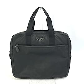 Prada Black Cloth Briefcase Black