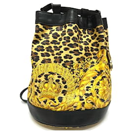 Vintage Gelbe Leder Schultertasche von Versace Gelb