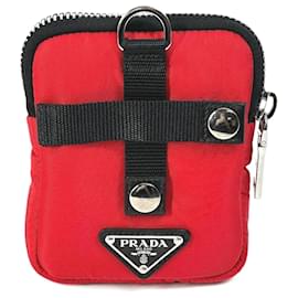 Prada-Prada Red and Black Bicolor Pouch-Red