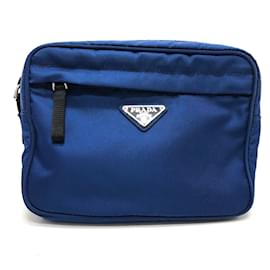 Prada-Prada 2VL001 Triangle Logo Bag Waist Pouch-Blue