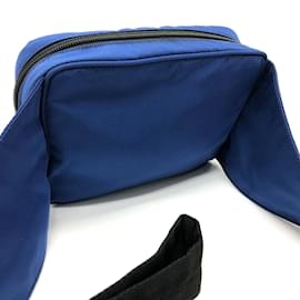 Prada-Prada 2VL001 Triangle Logo Bag Waist Pouch-Blue