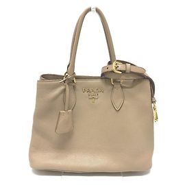 Bolsa de couro bege Prada 1BA058 Bege