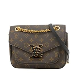 Louis Vuitton-Louis Vuitton Monogram Passy Ketten-Schultertasche-Braun,Monogramm