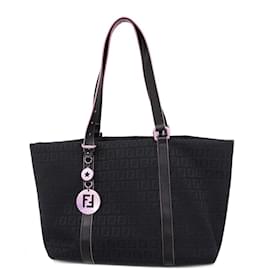 Fendi-Fendi Zucchino Tote Bag-Black