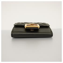 Fendi-Fendi Tri-fold Leather Wallet-Black