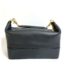 Versace-Bolsa de couro preto Versace-Preto