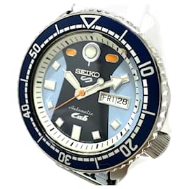 Seiko-Seiko 5 Automatic Day-Date Wristwatch-Blue