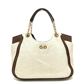 Salvatore Ferragamo-Salvatore Ferragamo Gancini Tote Bag-Beige
