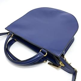 Versace-Bolsa de ombro vintage em couro azul Versace-Azul