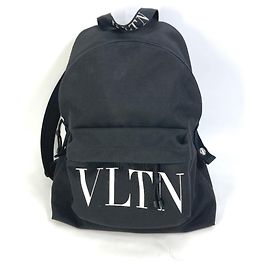 Valentino Black Cloth Backpack Black