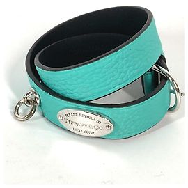 Tiffany & Co. Blue Leather Double Bracelet Blue