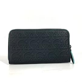 Salvatore Ferragamo-Salvatore Ferragamo Black Leather Long Wallet-Black