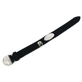 Tiffany & Co. Black Leather Bangle Bracelet Black