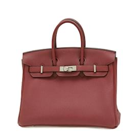 Hermès-Hermes Birkin 25 Handbag in Rouge Grenat-Red