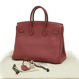 Hermès-Hermes Birkin 25 Handbag in Rouge Grenat-Red