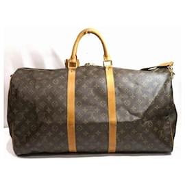 Louis Vuitton-Bolso Keepall Bandoulière 55 Monograma Louis Vuitton-Monograma