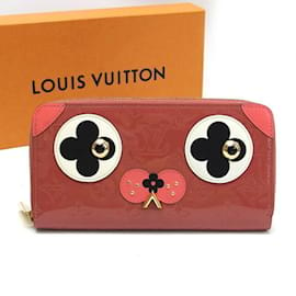 Louis Vuitton-Portefeuille Zippy Motif Chien Monogram Vernis Louis Vuitton-Marron,Noir,Rose,Blanc,Autre,Monogramme