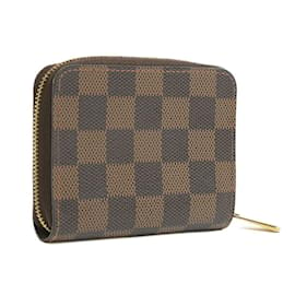 Louis Vuitton-Porte-monnaie Zippy Damier Louis Vuitton-Marron,Damier ebène