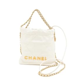 Chanel-Bolsa de ombro com corrente Chanel 22-Branco