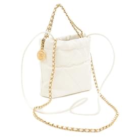 Chanel-Bolsa de ombro com corrente Chanel 22-Branco