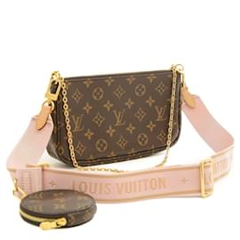 Louis Vuitton-Bolso de Hombro Multi Pochette Accesorios Monograma Louis Vuitton-Rosa,Monograma