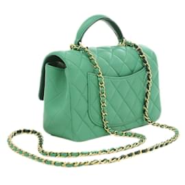 Chanel-Sac à épaule en chaîne Matelassé Chanel-Vert,Bleu Marine